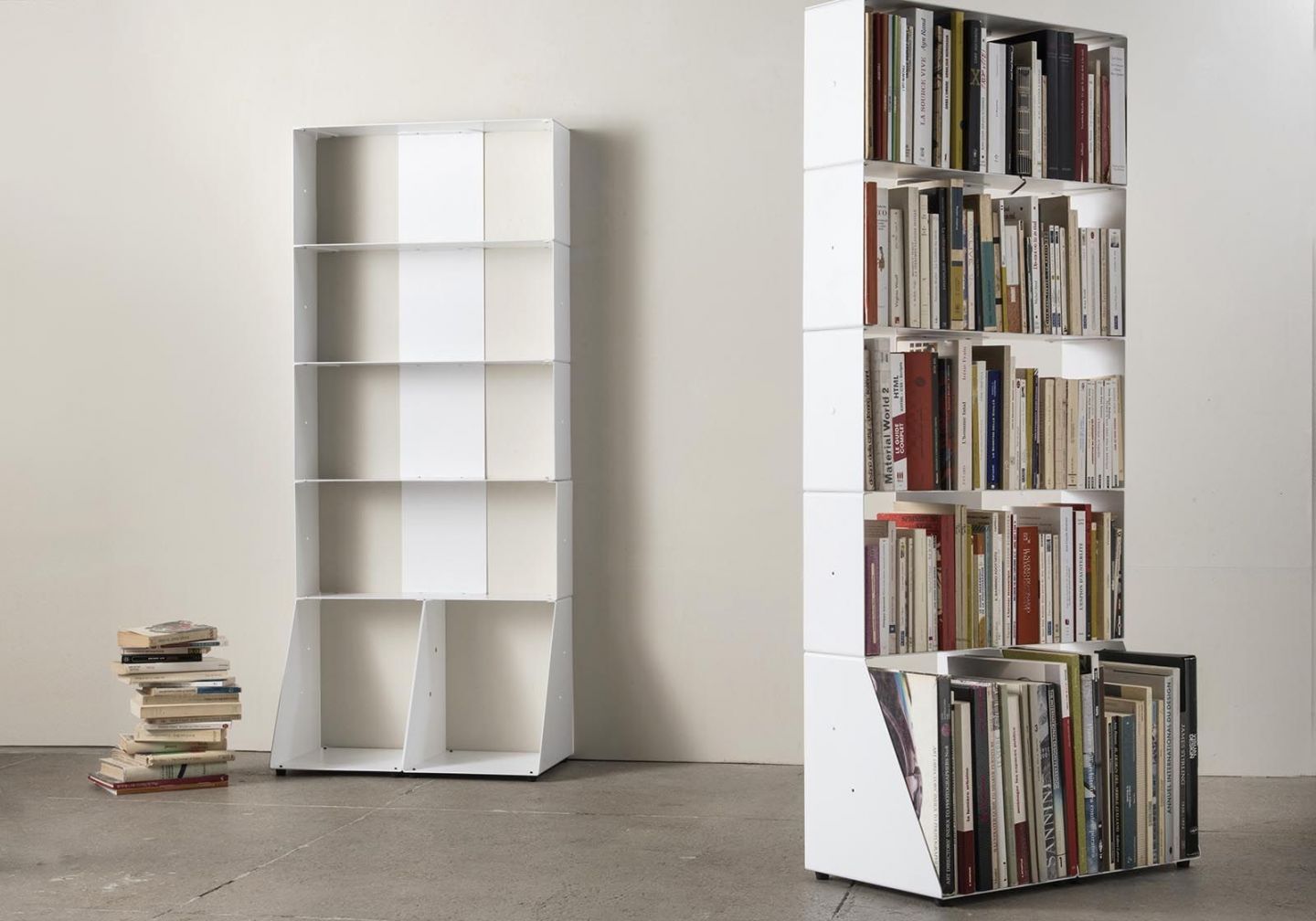 Bibliothèque Blanche Design 60 Cm - Métal - 5 Niveaux