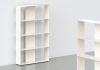 Bücherregal weiß 4 ablagen B60 H100 T15 cm