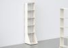 Meuble Bibliothèque - métal blanc L30 H135 P32 cm - 5 niveaux