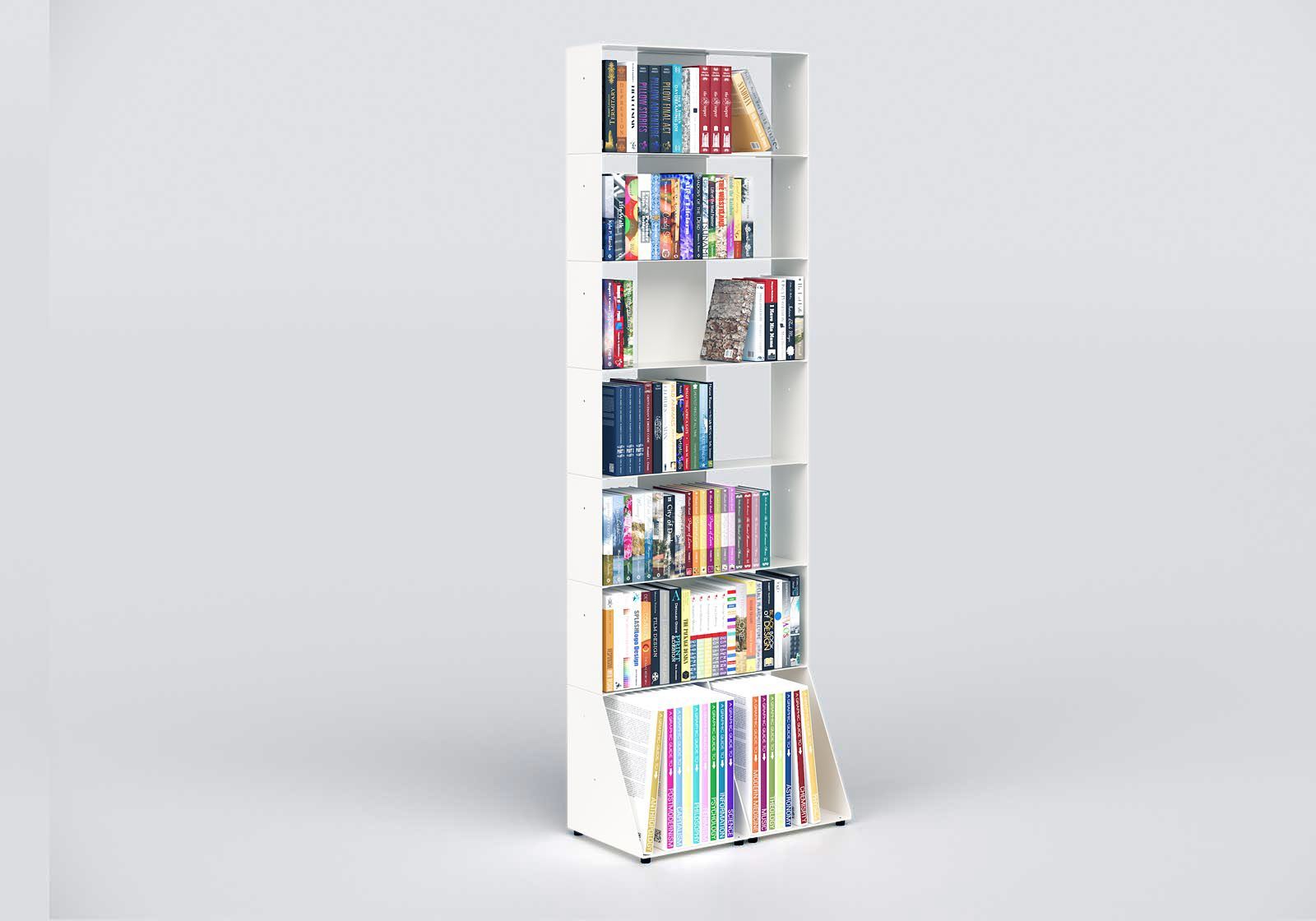 Buy Tall bookcase white W60 H185 D32 cm 7 shelves