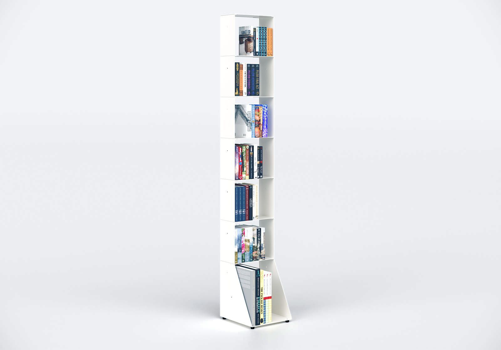 Libreria alta 30 cm - metallo bianco - 7 livelli