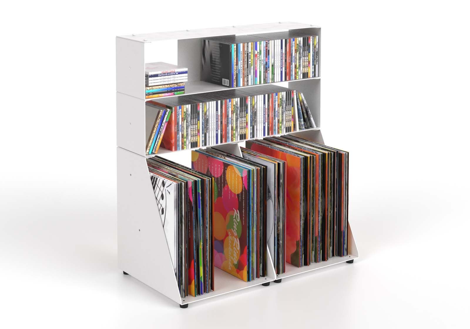 Cd & vinyl storage W60 H65 D32 cm - 3 shelves