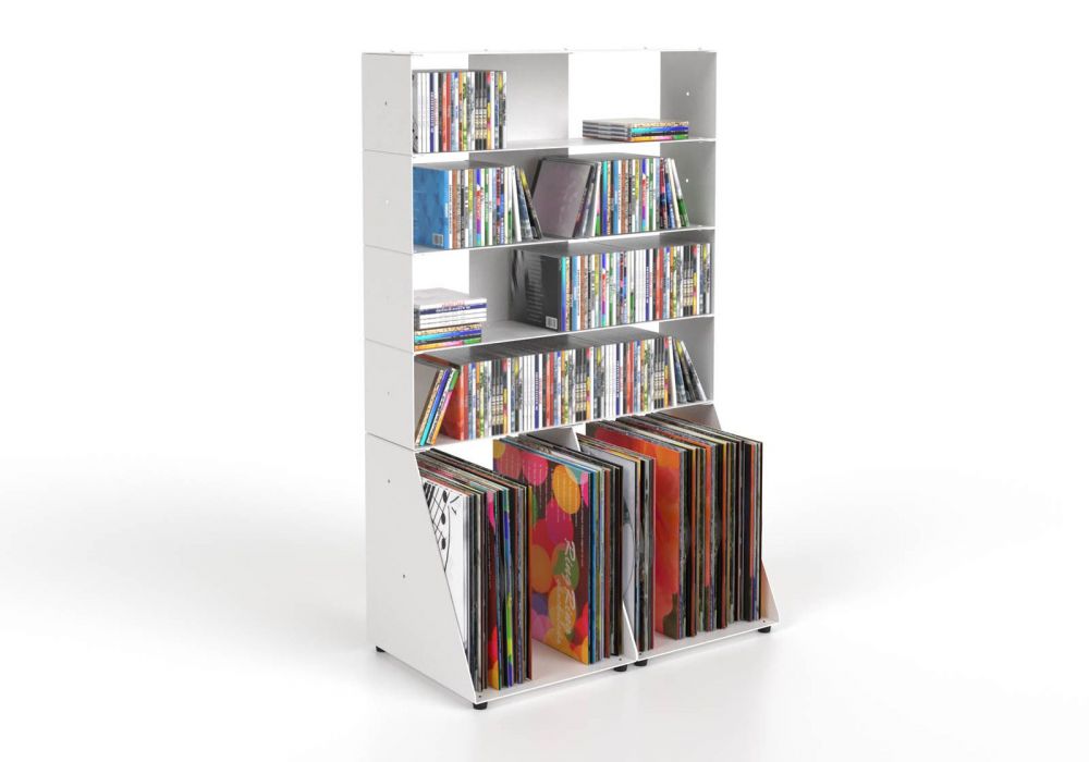 Estanteria CD y Vinilo 60 cm - metal blanco - 5 niveles Estanteria CD y Vinilo 60 cm - metal blanco - 5 niveles