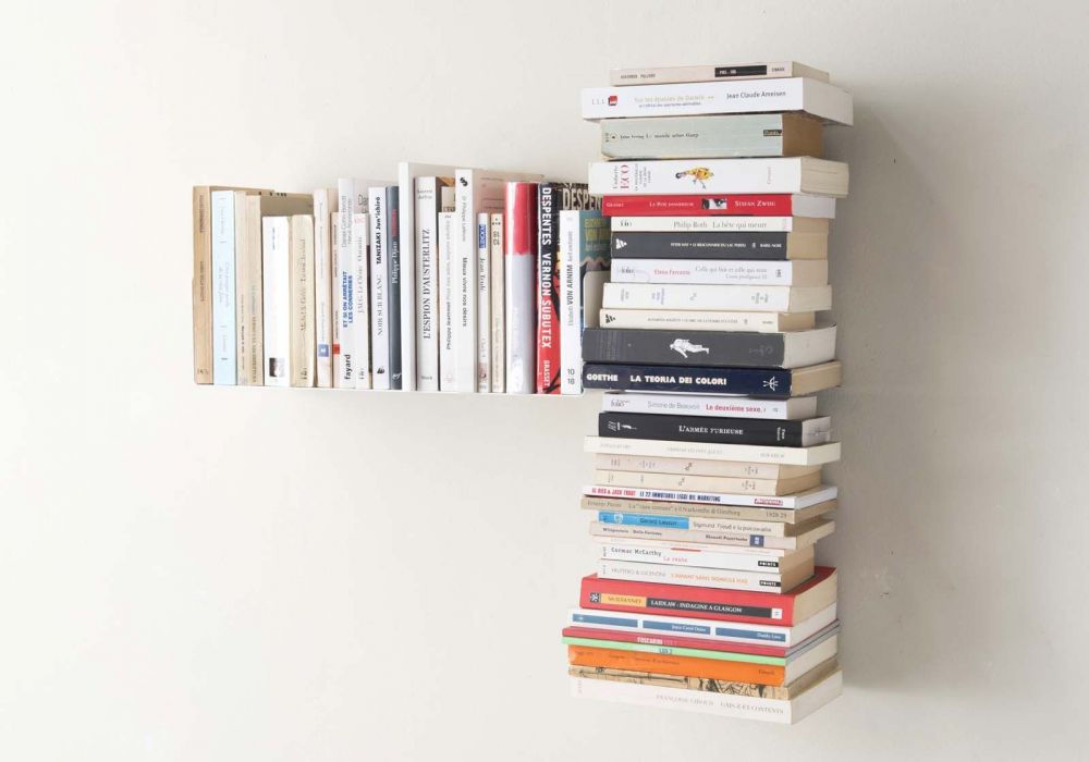Asymmetrisches Bücherregal "T" LINKS - 60x60 cm - Stahl Asymmetrisches Bücherregal "T" LINKS - 60x60 cm - Stahl
