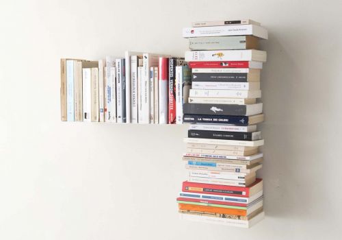Asymmetrisches Bücherregal "T" LINKS - 60x60 cm - Stahl
