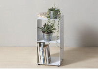 Estanterias librerias 60 cm - metal blanco - 2 niveles