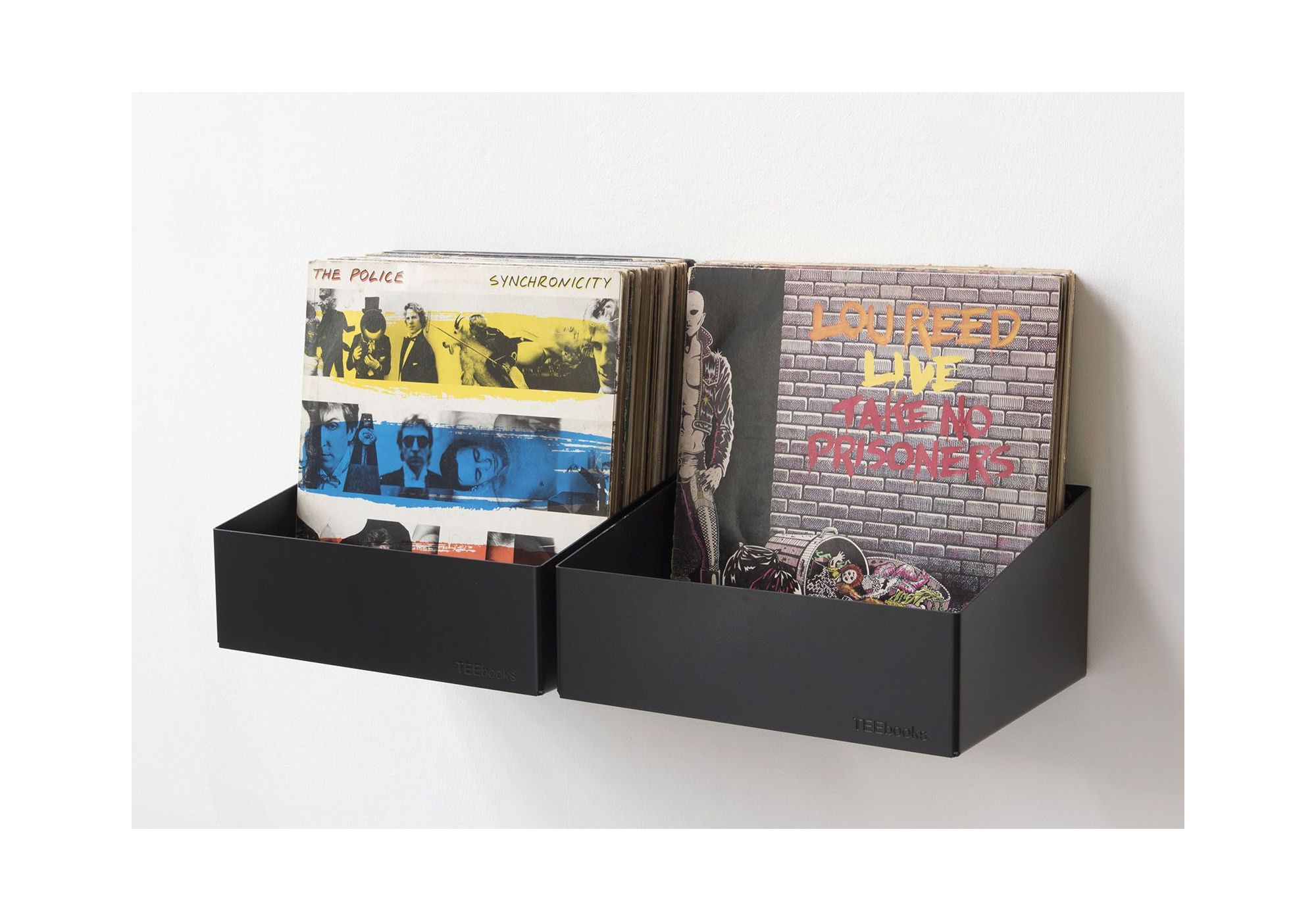 Buy Vinyl Storage Wall Shelf Set of 2 Black