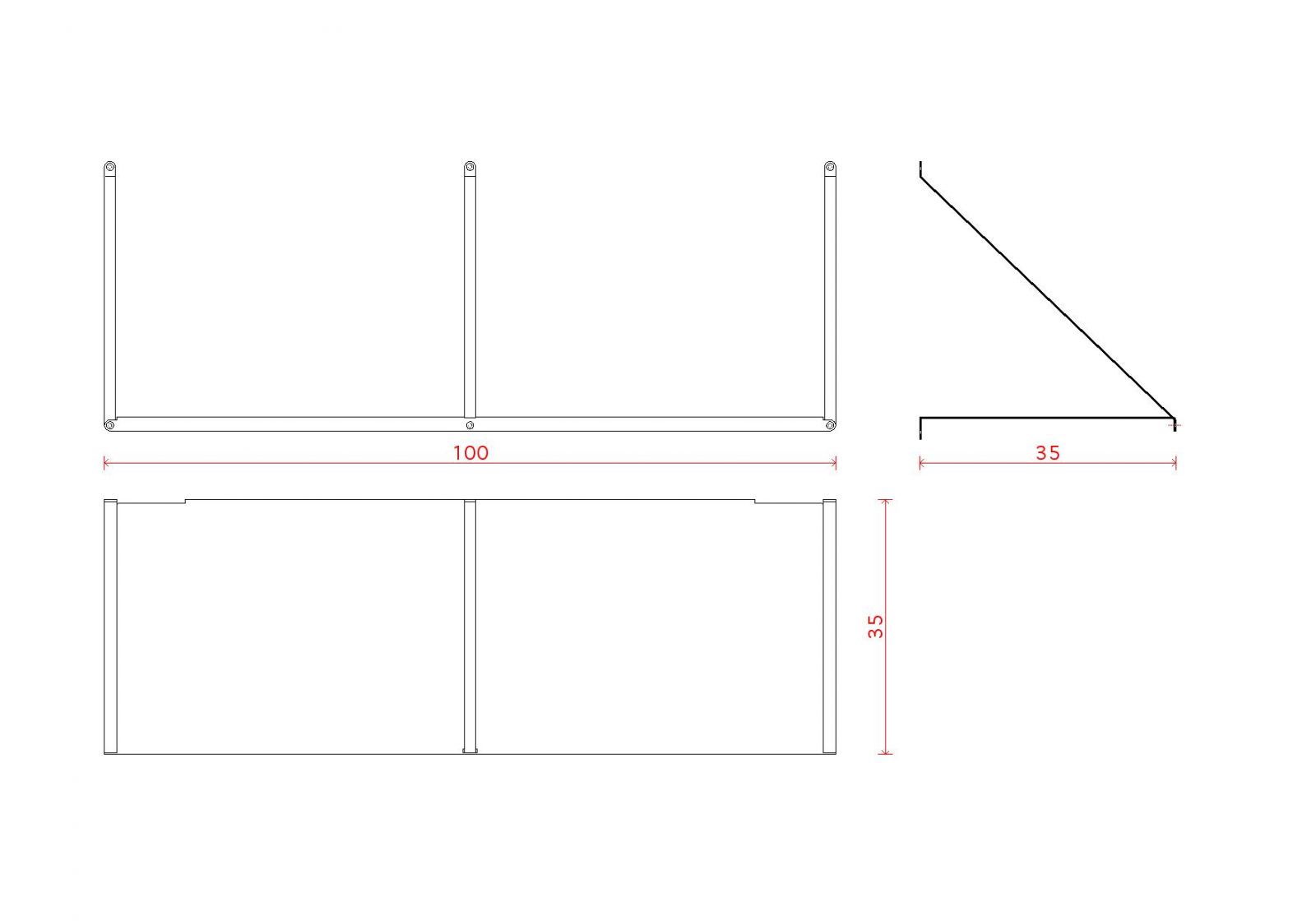 Sale Hanging Wall Shelf 100 x 35 cm Black Steel