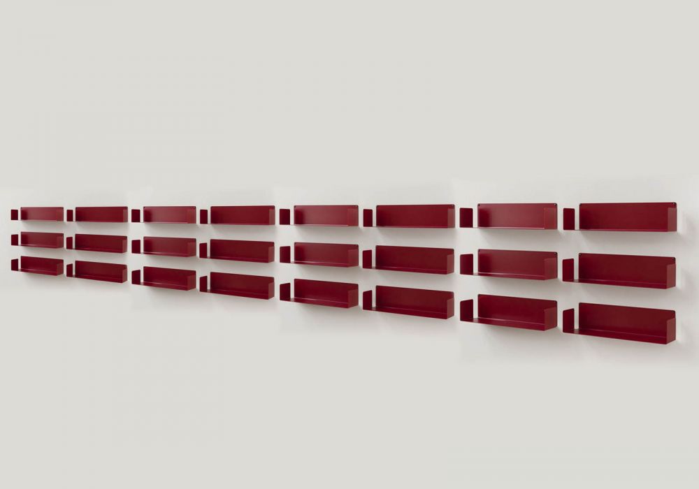 Bookcase Red - 60 cm - Set of 24 Red shelves - 1