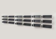 Modulares Regalsystem Grau "U" - Satz von 18 - 60 cm - Stahl Graue Regale - 1