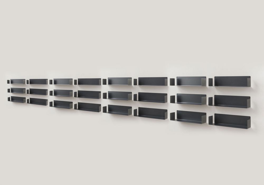 Bookcase Gray - 60 cm - Set of 24 Grey shelves - 1 Bookcase Gray - 60 cm - Set of 24 Grey shelves - 1